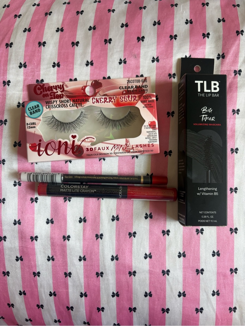 🍒 Cherry Makeup Bundle | The Lip Bar + Revlon + L’Oréal + Ioni Lashes | New